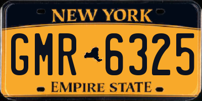 NY license plate GMR6325