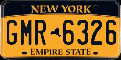 NY license plate GMR6326