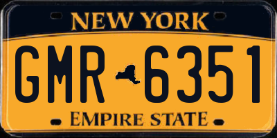NY license plate GMR6351