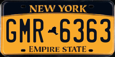 NY license plate GMR6363