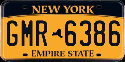NY license plate GMR6386