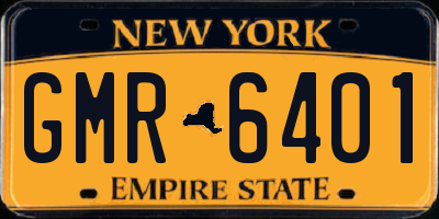 NY license plate GMR6401