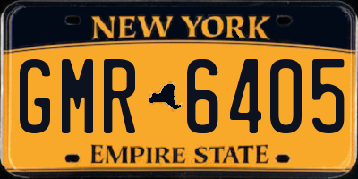 NY license plate GMR6405