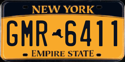 NY license plate GMR6411