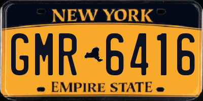 NY license plate GMR6416