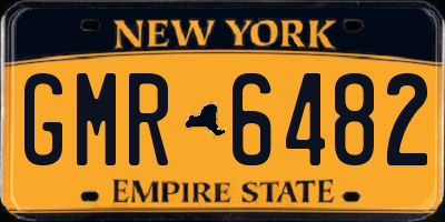 NY license plate GMR6482