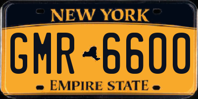 NY license plate GMR6600