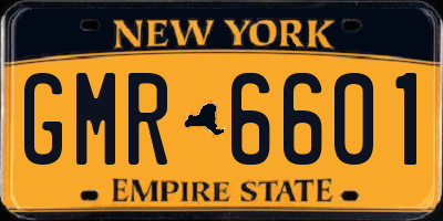 NY license plate GMR6601