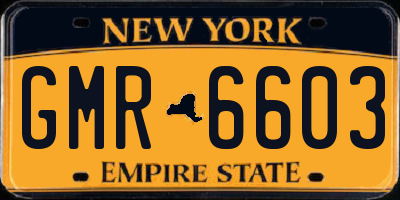 NY license plate GMR6603