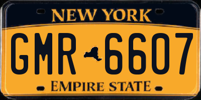 NY license plate GMR6607