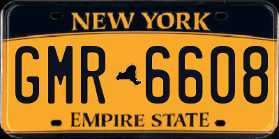 NY license plate GMR6608