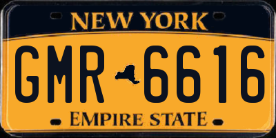 NY license plate GMR6616
