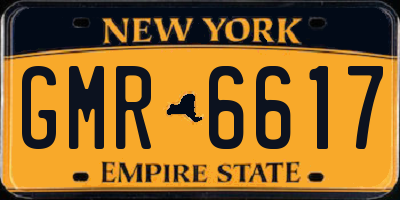 NY license plate GMR6617