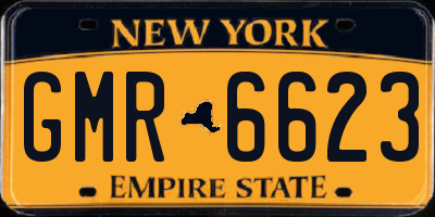 NY license plate GMR6623