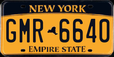 NY license plate GMR6640
