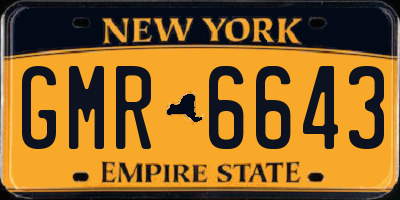 NY license plate GMR6643