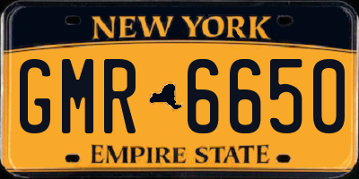 NY license plate GMR6650
