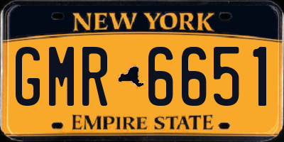 NY license plate GMR6651