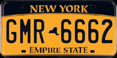 NY license plate GMR6662