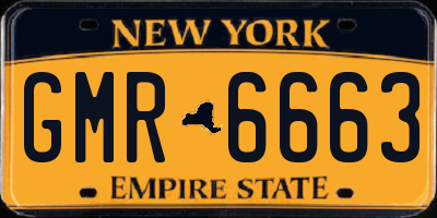 NY license plate GMR6663