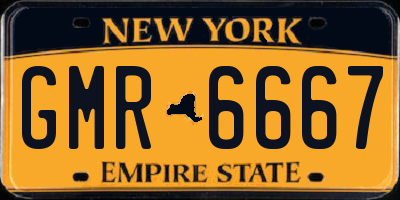 NY license plate GMR6667