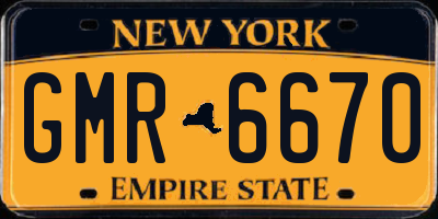NY license plate GMR6670