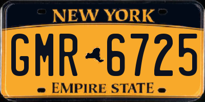 NY license plate GMR6725