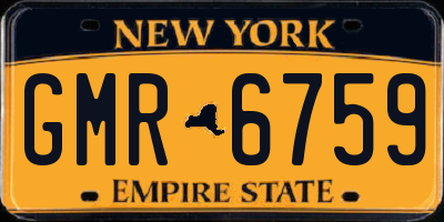 NY license plate GMR6759