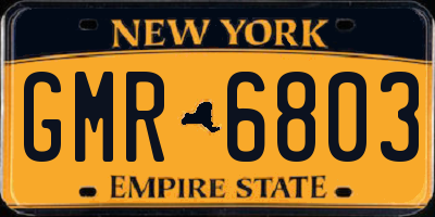 NY license plate GMR6803