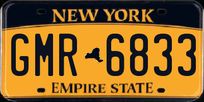 NY license plate GMR6833