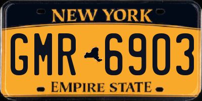 NY license plate GMR6903