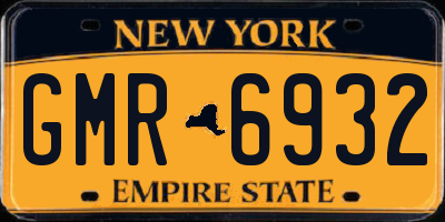 NY license plate GMR6932
