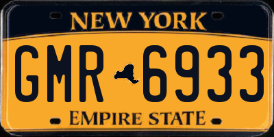 NY license plate GMR6933