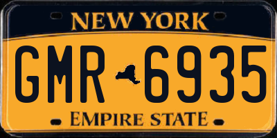 NY license plate GMR6935