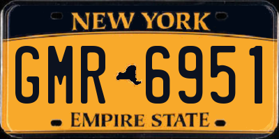 NY license plate GMR6951