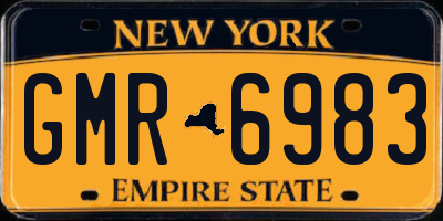 NY license plate GMR6983