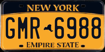 NY license plate GMR6988