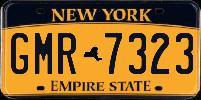NY license plate GMR7323