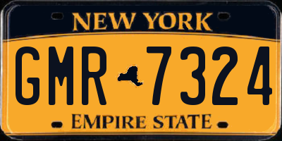 NY license plate GMR7324