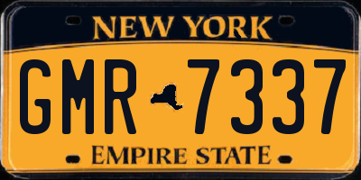NY license plate GMR7337