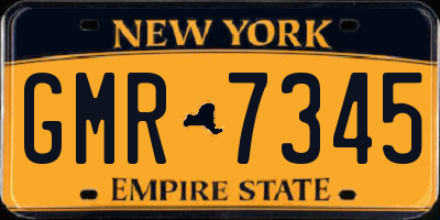 NY license plate GMR7345