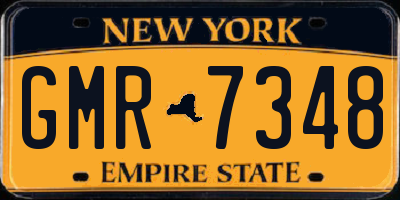 NY license plate GMR7348