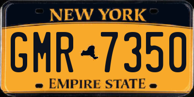 NY license plate GMR7350