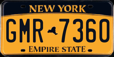 NY license plate GMR7360