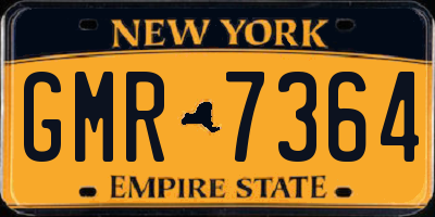 NY license plate GMR7364