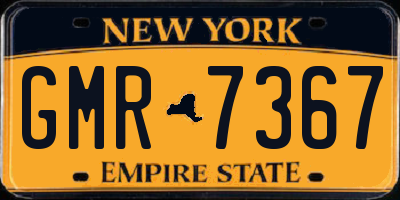 NY license plate GMR7367