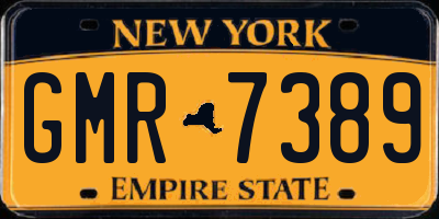 NY license plate GMR7389