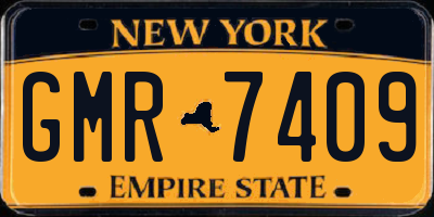 NY license plate GMR7409