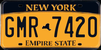 NY license plate GMR7420