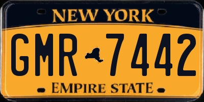 NY license plate GMR7442